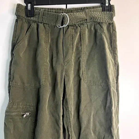 Joie lyocell casual belted pants in khaki green size XS - Picture 4 of 7